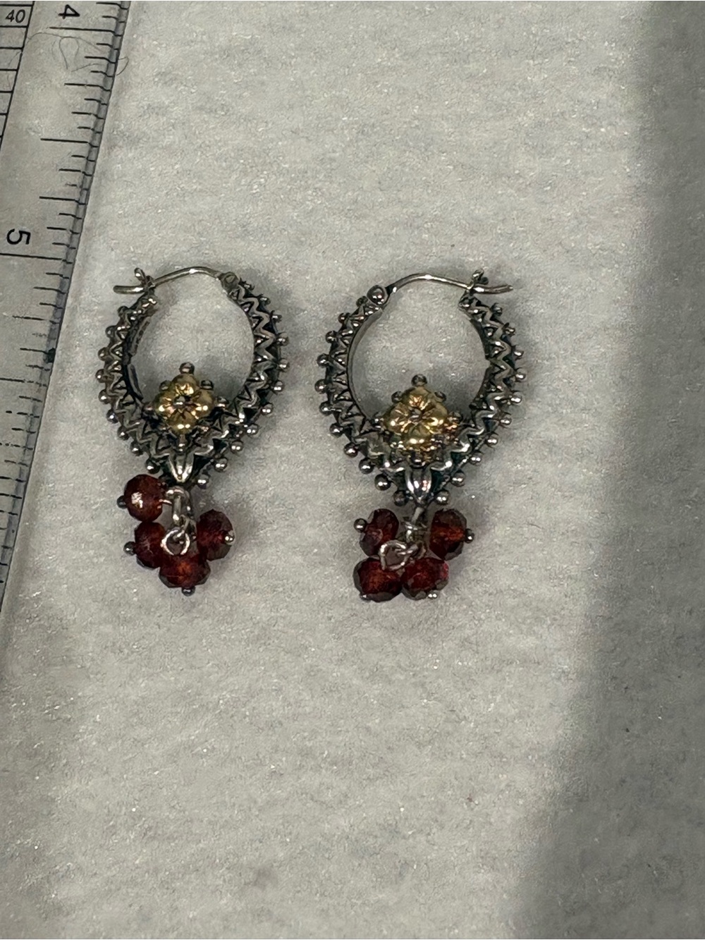 Sterling Silver and 18k Hoop Earrings